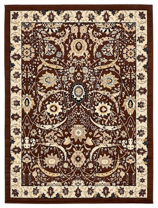 Country and Floral Kashan 9'x12' Rectangle Chestnut Area Rug