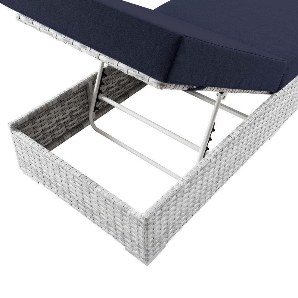Convene Outdoor Patio Chaise Light Gray Navy