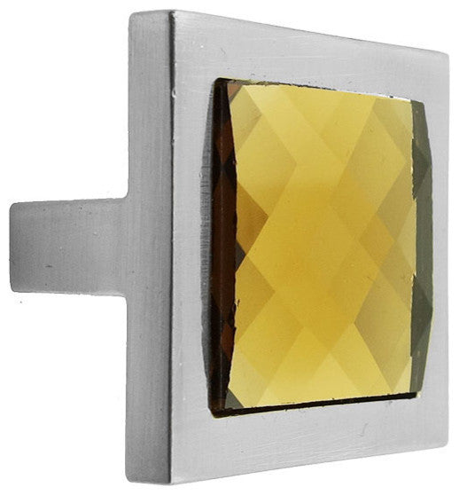 MultiFaceted Champagne Gold Brushed Nickel Square Manor Knob