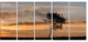 "Lonely Tree Silhouette Rightwards" Canvas Print, 5 Panel