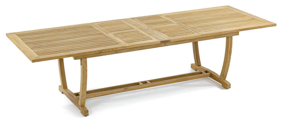 13-Piece Outdoor Teak Dining: 117" Masc Rectangle Table, 12 Grand Stacking Chair