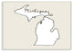 Michigan Home State Map Neutral Print Design, 12"x18"