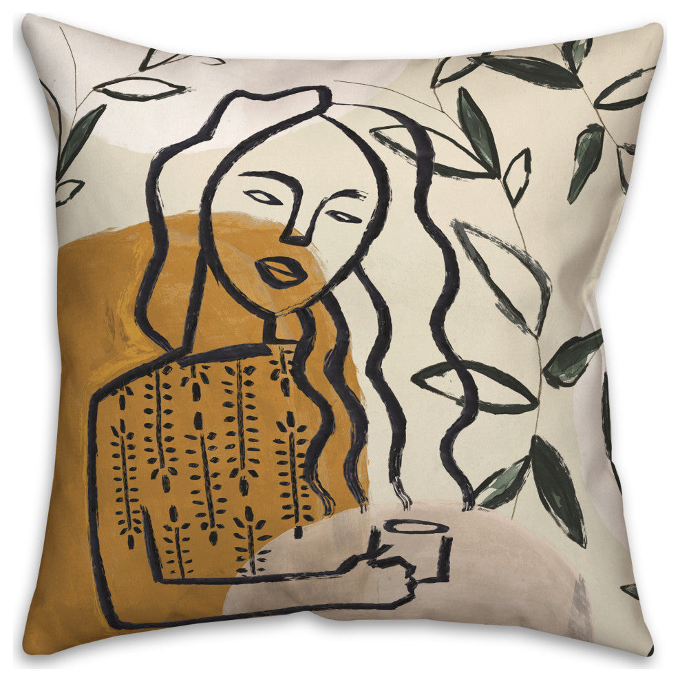 Earthy Abstract Figure II 18"x18" Spun Poly Pillow