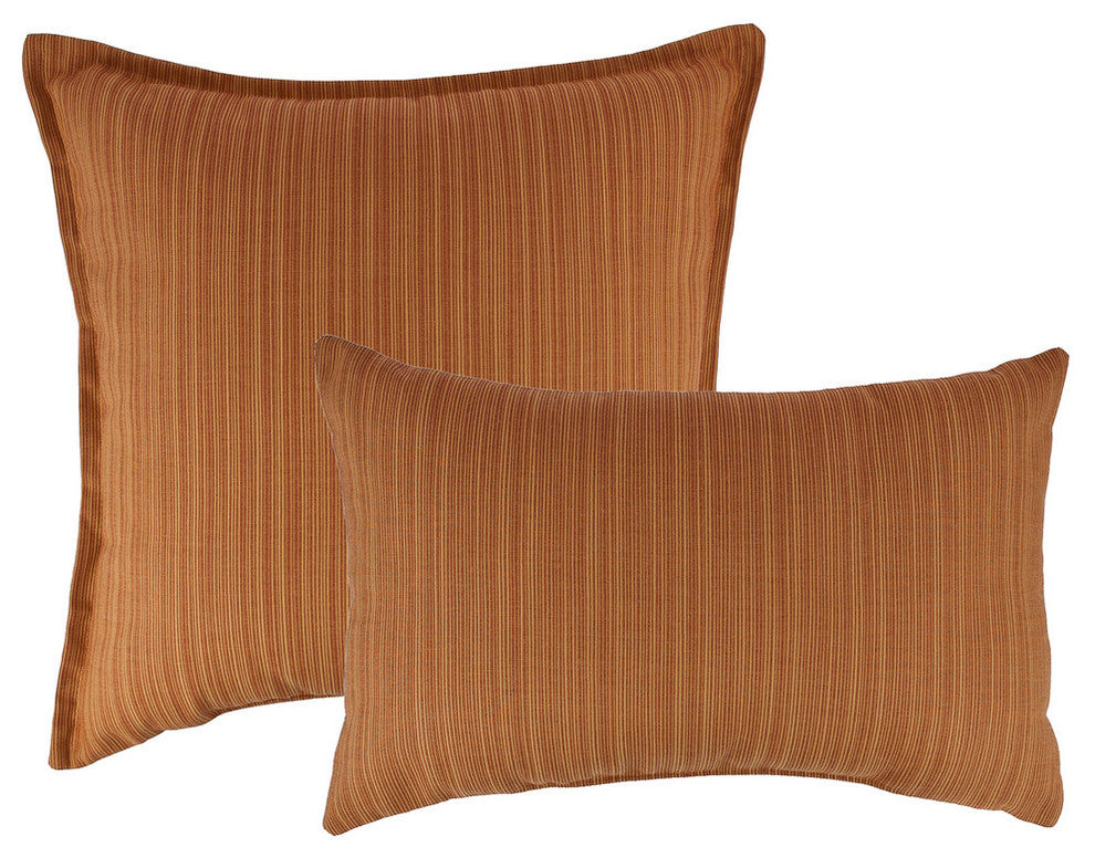 Austin Horn Classics Sunbrella Dupione Nectarine Combo Outdoor Pillow