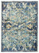 8" x 10" Blue and White Jacobean Pattern Area Rug