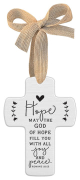 Ornament Cross, Hope Ribbon Hang