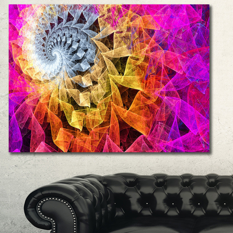 Colorful Spiral Kaleidoscope, Oversized Abstract Canvas Art Print, 60x40