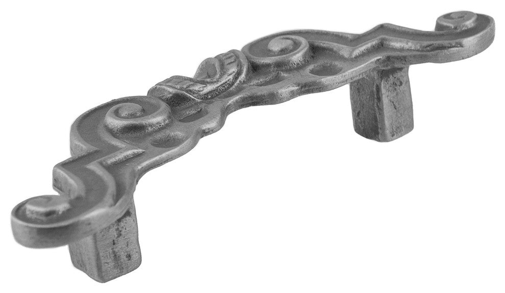 Ornate Pewter Cabinet Pull Hawk Hill Hardware, Satin