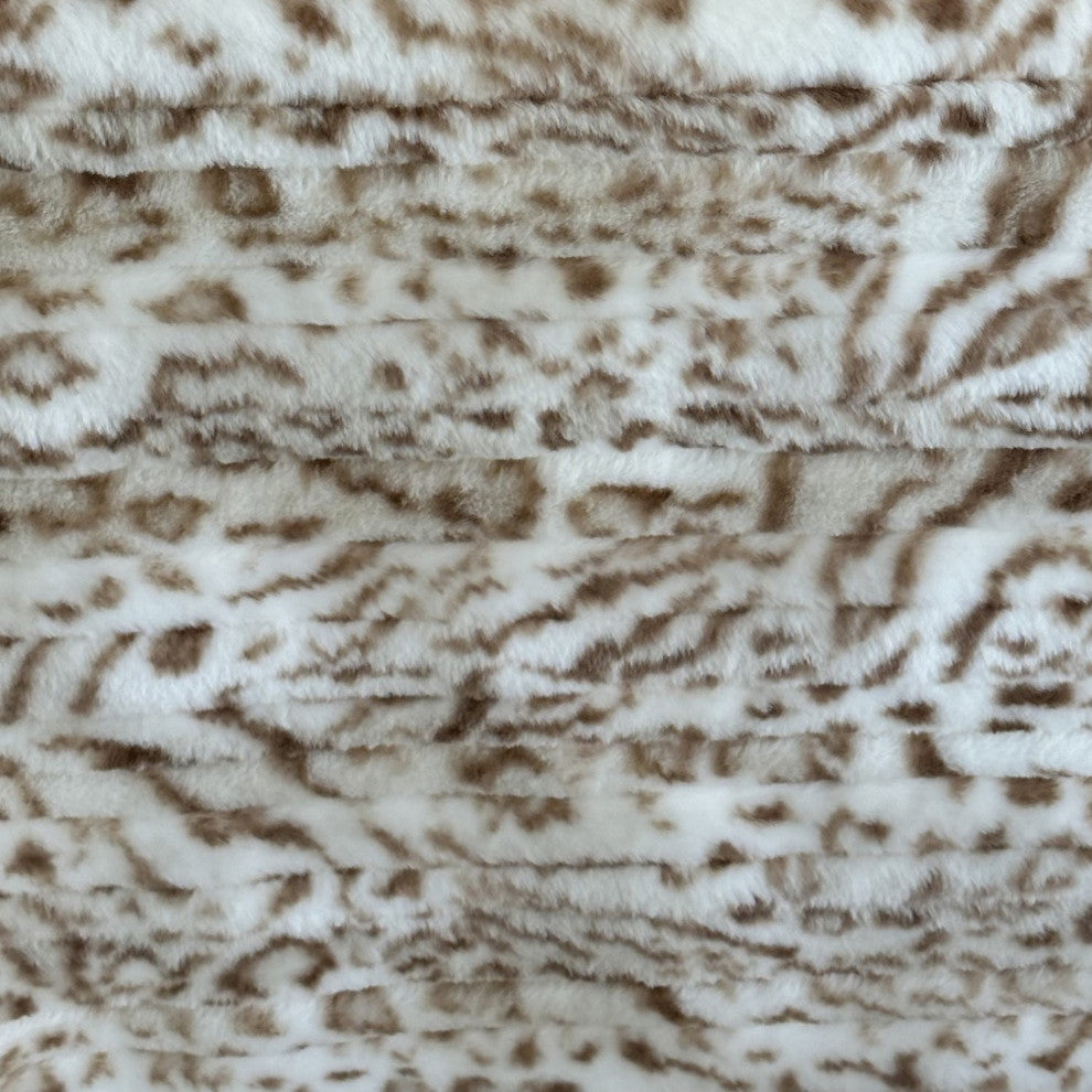 Plutus Light Brown Luxe Lash Faux Fur Throw Pillow, 20" x 36" King