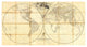 "Map of the World, Researches of Capt. James Cook, 1808" Paper Art, 38"x21"