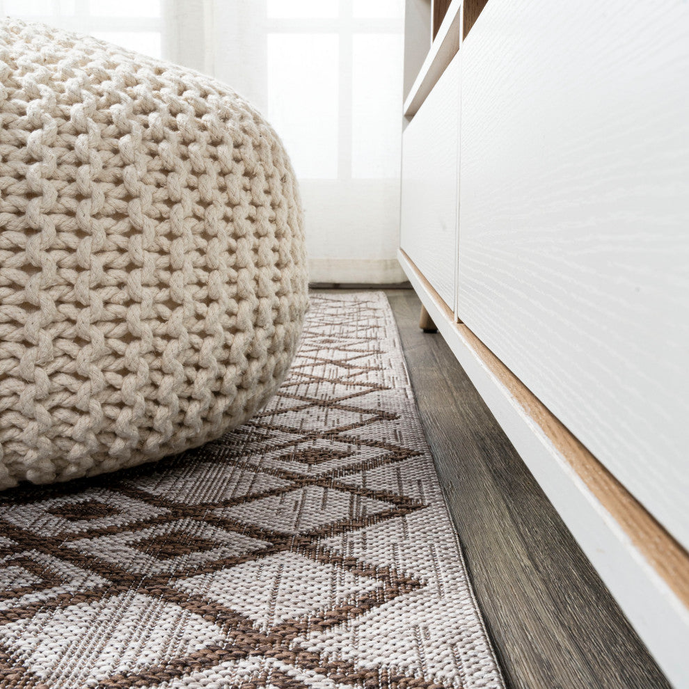 Tokay Bohemian Geometric Indoor/Outdoor Area Rug, Beige/Brown, 3' x 5'