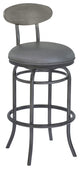 Davis 30" Bar Height Metal Swivel Barstool In Vintage Gray Faux Leather