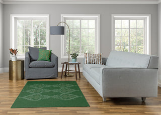Fancy Leaves Soft Chenille Area Rug, Green, 4'x6'