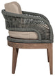 Orbit Outdoor Patio Dining Chair Wood Gray Rope/Taupe Olefin Cushions