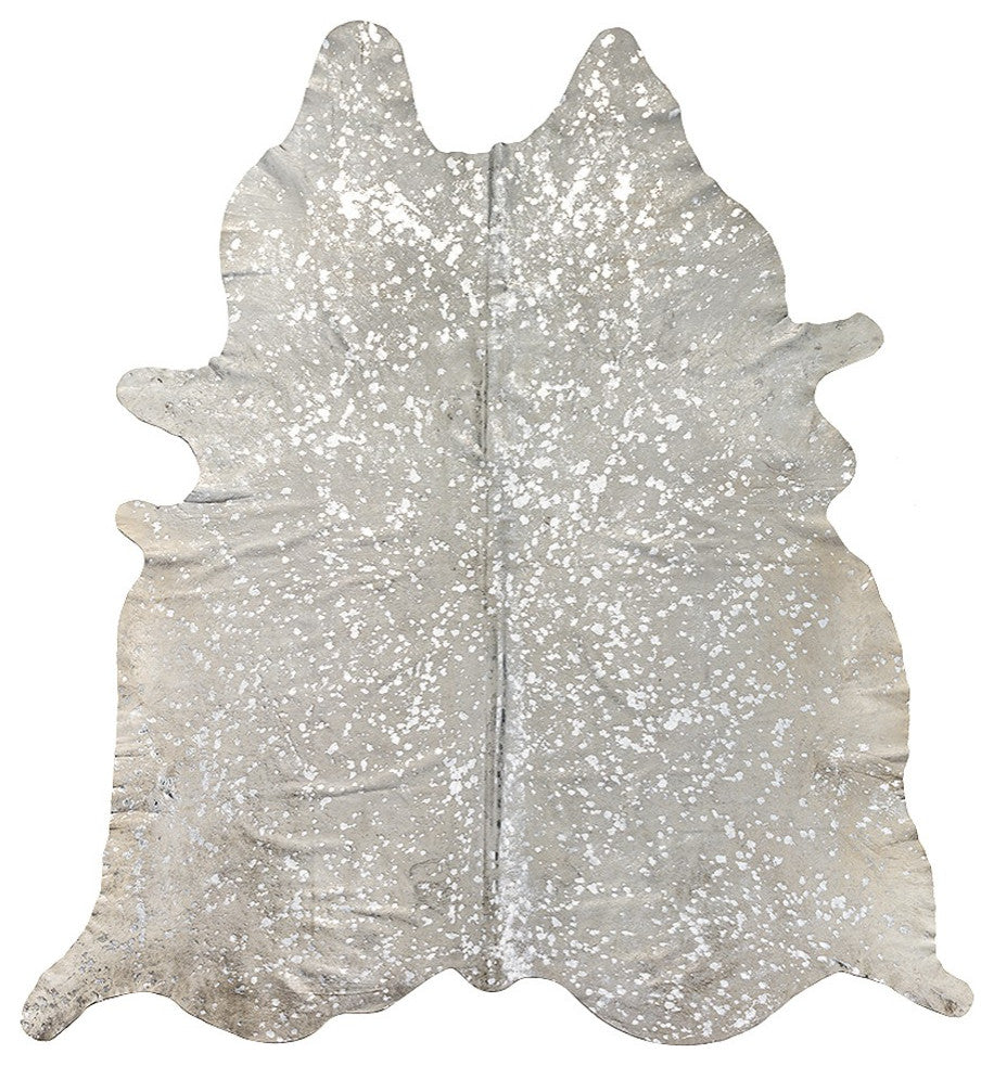 72" X 84" Gray And Silver Cowhide - Area Rug