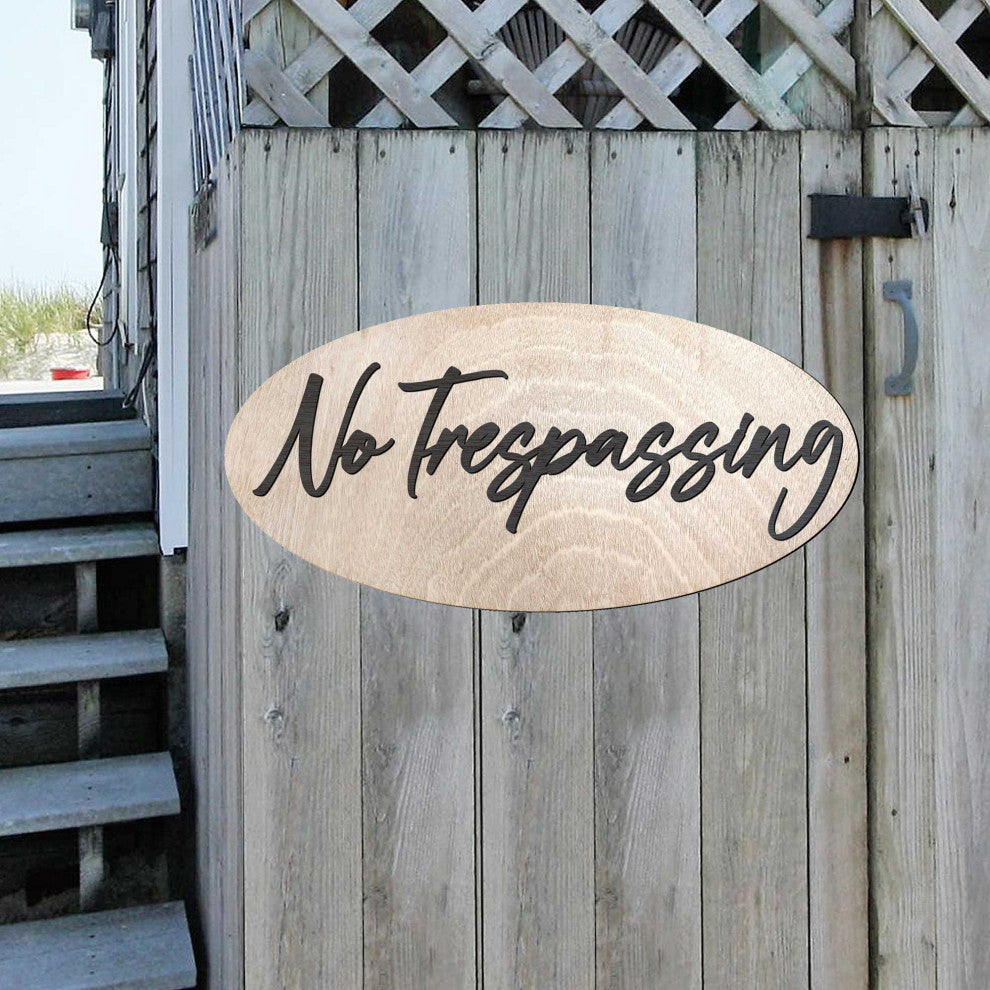 No Trespassing Sign Business sign Wooden sign Birch wood sign Lightweight sign