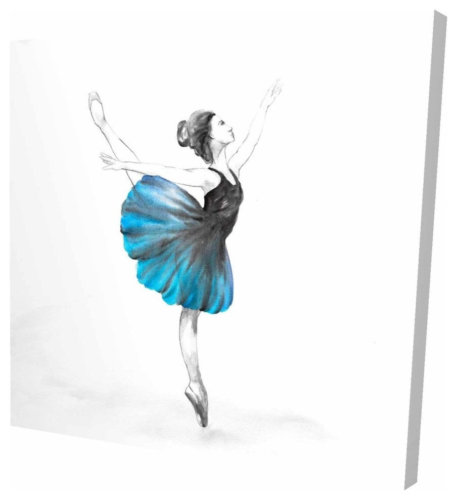 Small Blue Ballerina, Fine Art Gallery Wrapped Canvas, 24"x24"