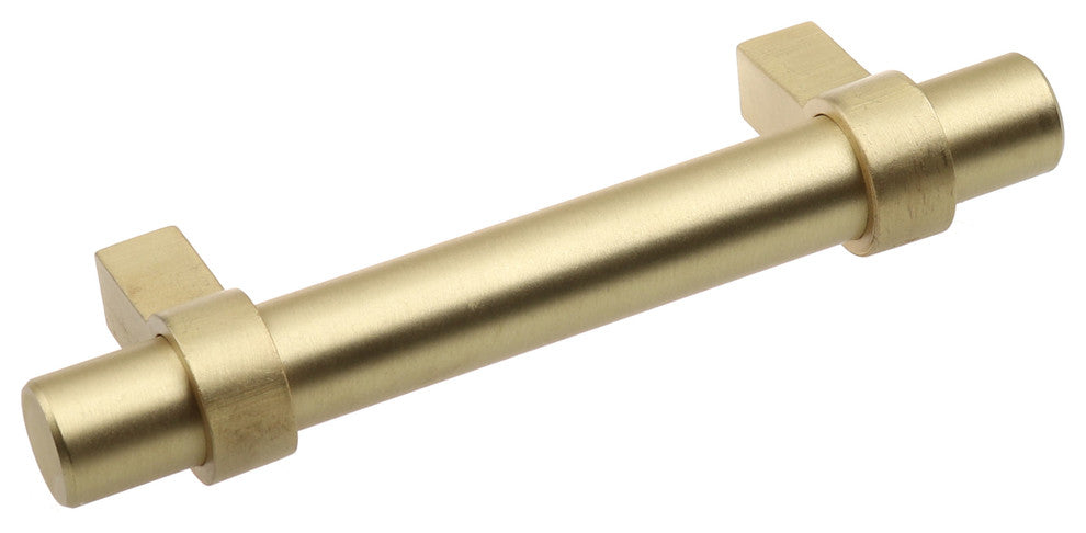 3" Screw Center Solid Steel Euro Bar Pulls, Set of 10, Satin Gold