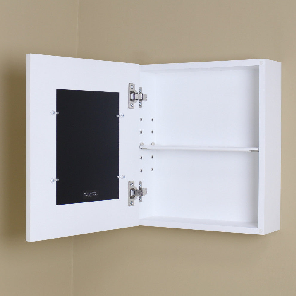 Compact Portrait Wall-Mount Picture Perfect Medicine Cabinets - 15-3/4"x13-3/4", Shaker White