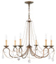 Pennington Chandelier, Hand-Applied Venetian Golden Bronze