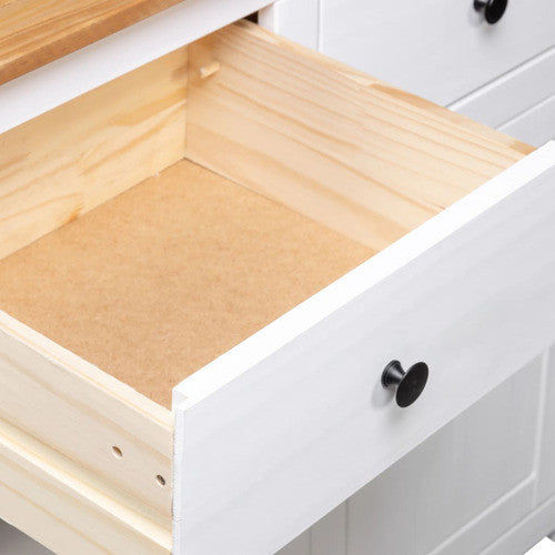 vidaXL Sideboard 2-Drawer Cupboard Sideboard Buffet Cabinet White Solid Pinewood