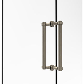 Contemporary 12" Grooved Accent Back to Back Shower Door Pull, Antique Pewter