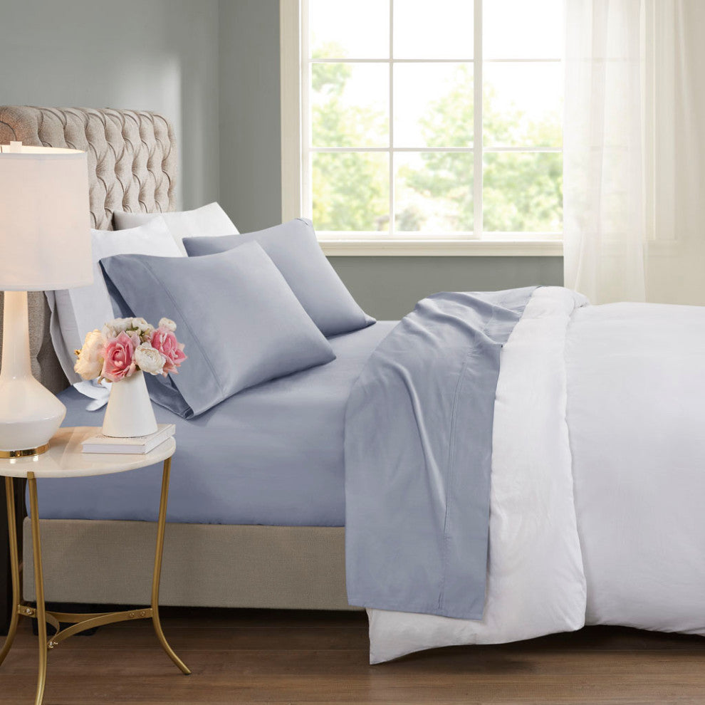Beautyrest 600 Thread Count Cooling 4-Piece Sheet Set, Blue, Cal King