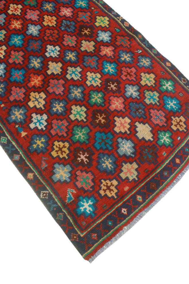 Vintage Distressed Paulette Red/Navy Runner, 2'7x8'10