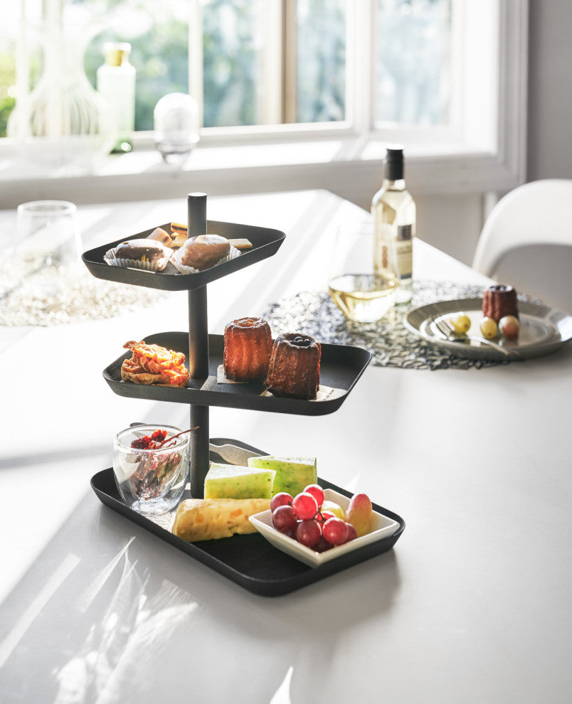 Tower 3-Tier Serving Stand, Black