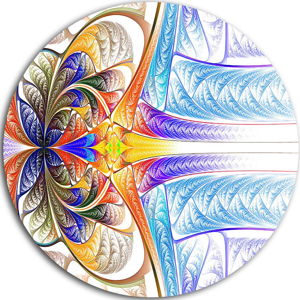 Strange Fractal Desktop Wallpaper, Abstract Round Wall Art, 23"