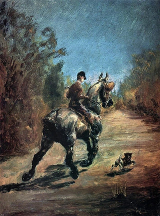 Henri De Toulouse-Lautrec Horse and Rider with a Little Dog Gallery Wrap Canvas