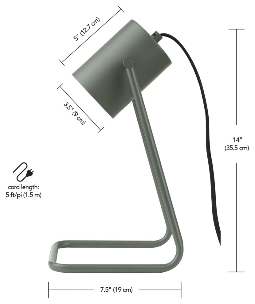 Sahara 14" Matte Green Swing Shade Desk Lamp