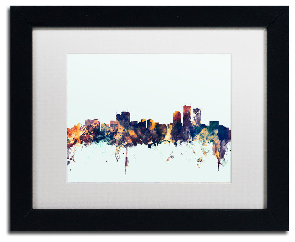 Michael Tompsett 'Anchorage Alaska Skyline Blue' Matted Framed Art, 11x14