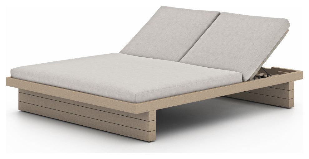 Leroy Outdoor Dbl Chaise Lounge-Brn/Stn