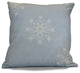 Decorative Holiday Pillow Geometric Print, Light Blue, 16"x16"