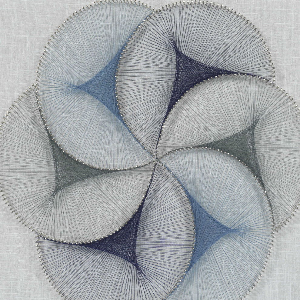 Abstract Blue String Art Shadow Box Wall DÃ©cor