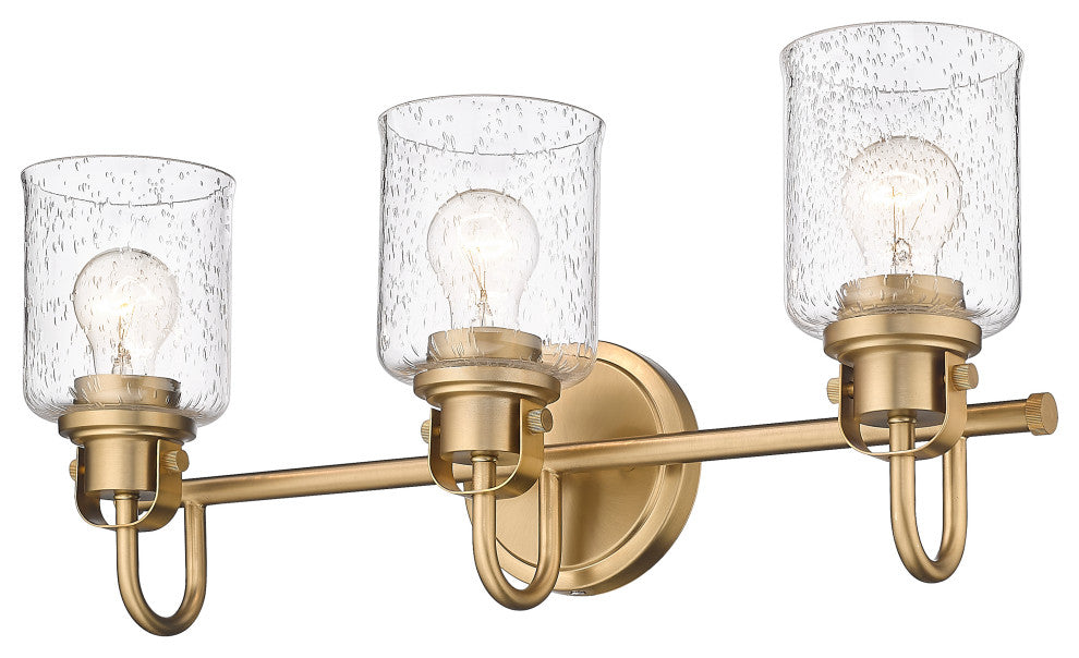 Zlite 340-3V-HG 3-Light Vanity, Clear Seeded