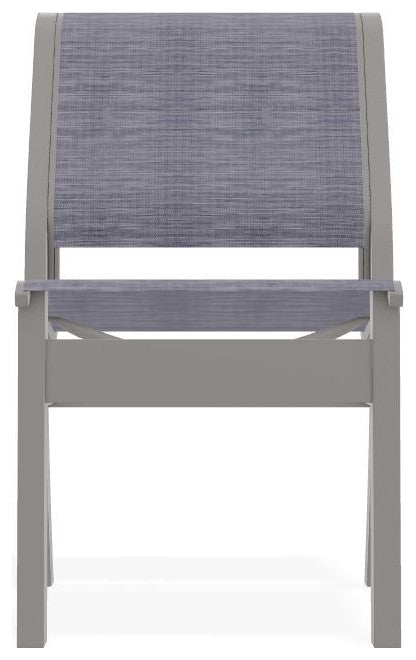 Leeward Sling Stackable Outdoor Dining Chair, Brooks/Warm Gray