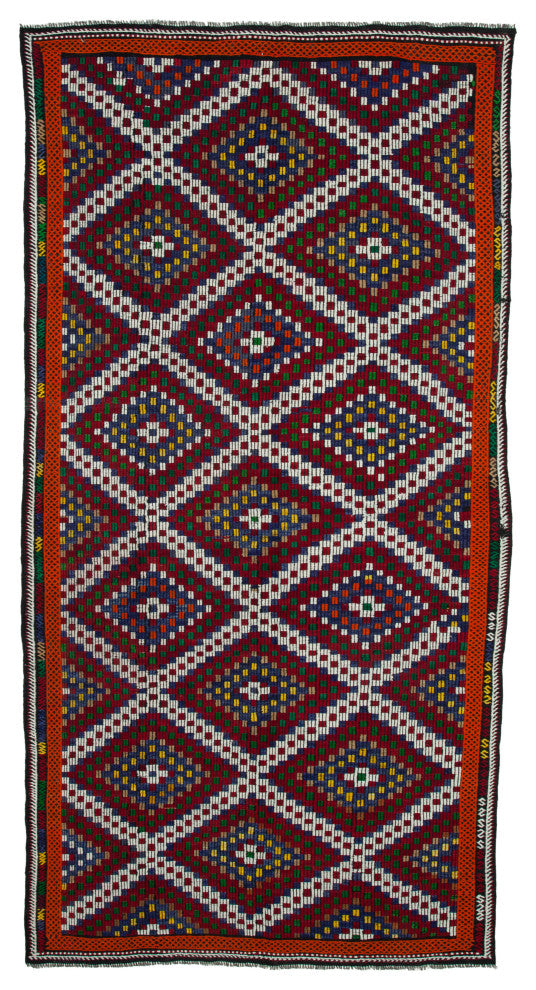 Rug N Carpet - Handwoven Anatolian 6' 3'' x 12' 1'' Vintage Wool Kilim Rug