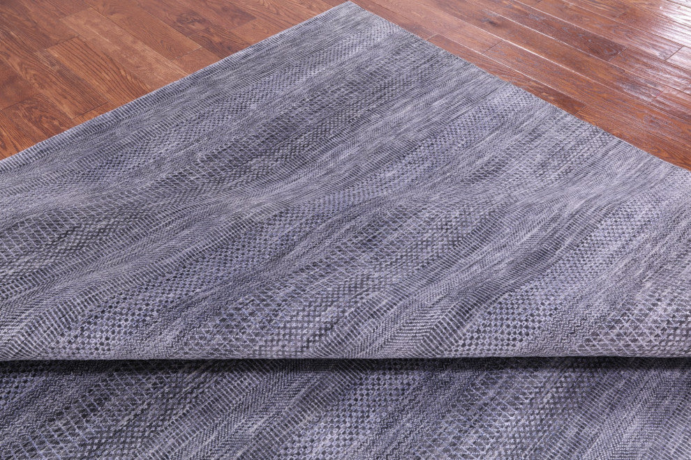 Hand-Knotted Savannah Grass Wool and Silk Rug 9' 2" X 11' 9" Q11921