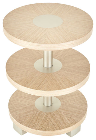 Laguna Ridge Round Chair Side Table, Washed Oak