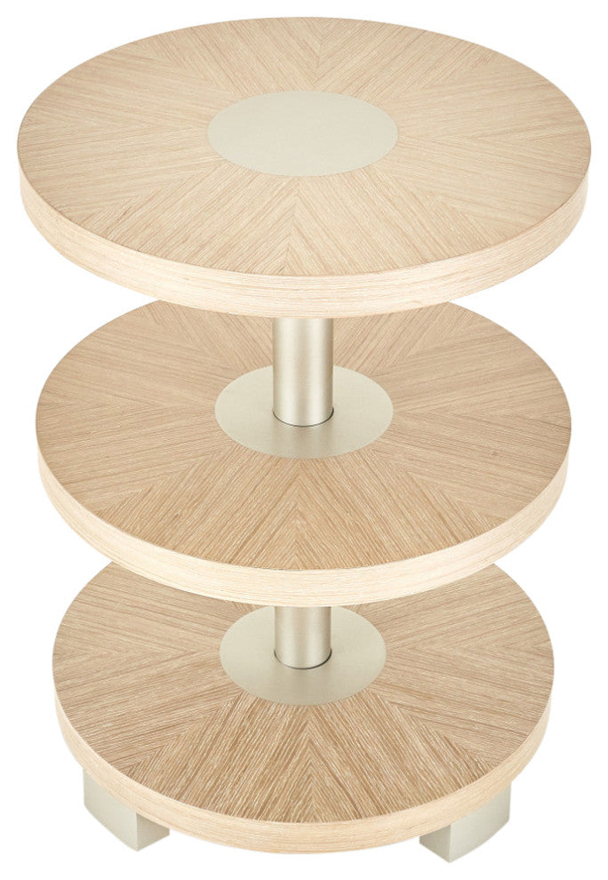 Laguna Ridge Round Chair Side Table, Washed Oak