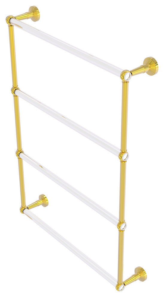 Pacific Beach 4 Tier 24" Ladder Towel Bar with Twist Accents, Polished Brass