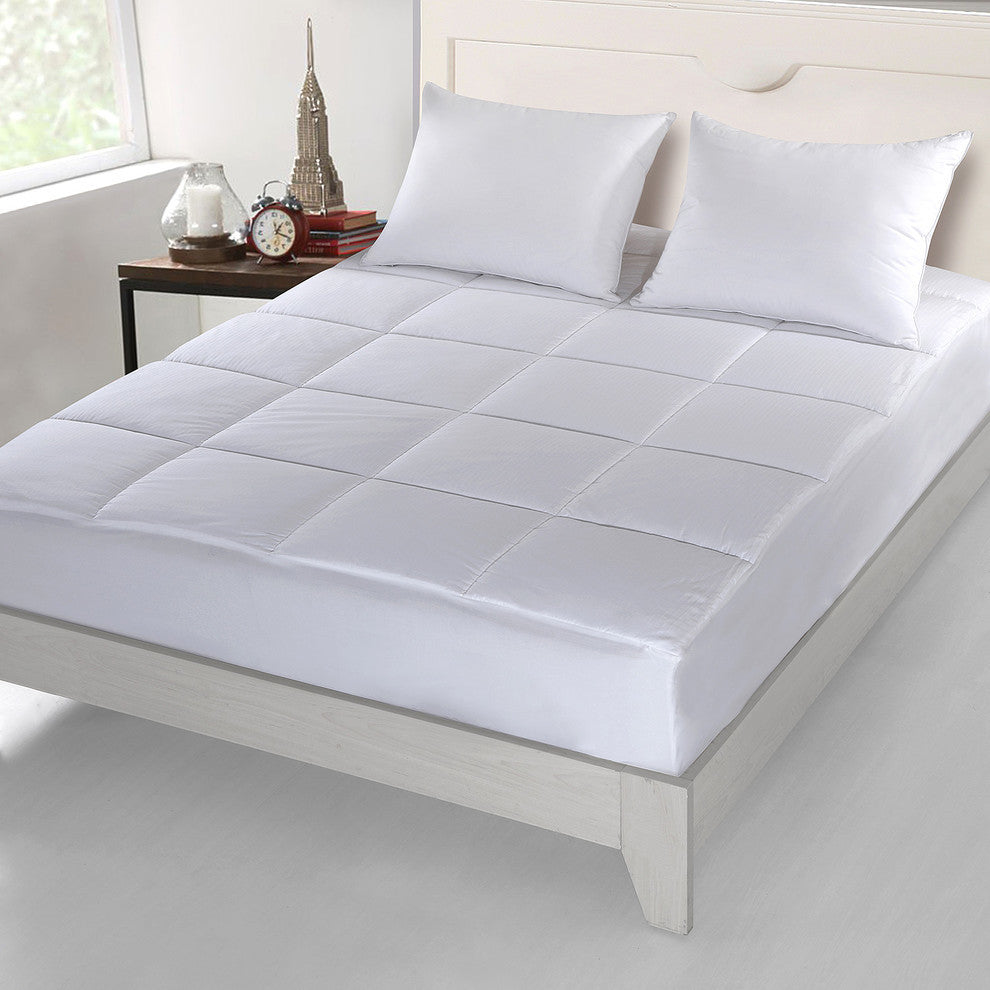 500 Thread Count Cottonlux Overfilled Self Cooling Mattress Pad, Queen