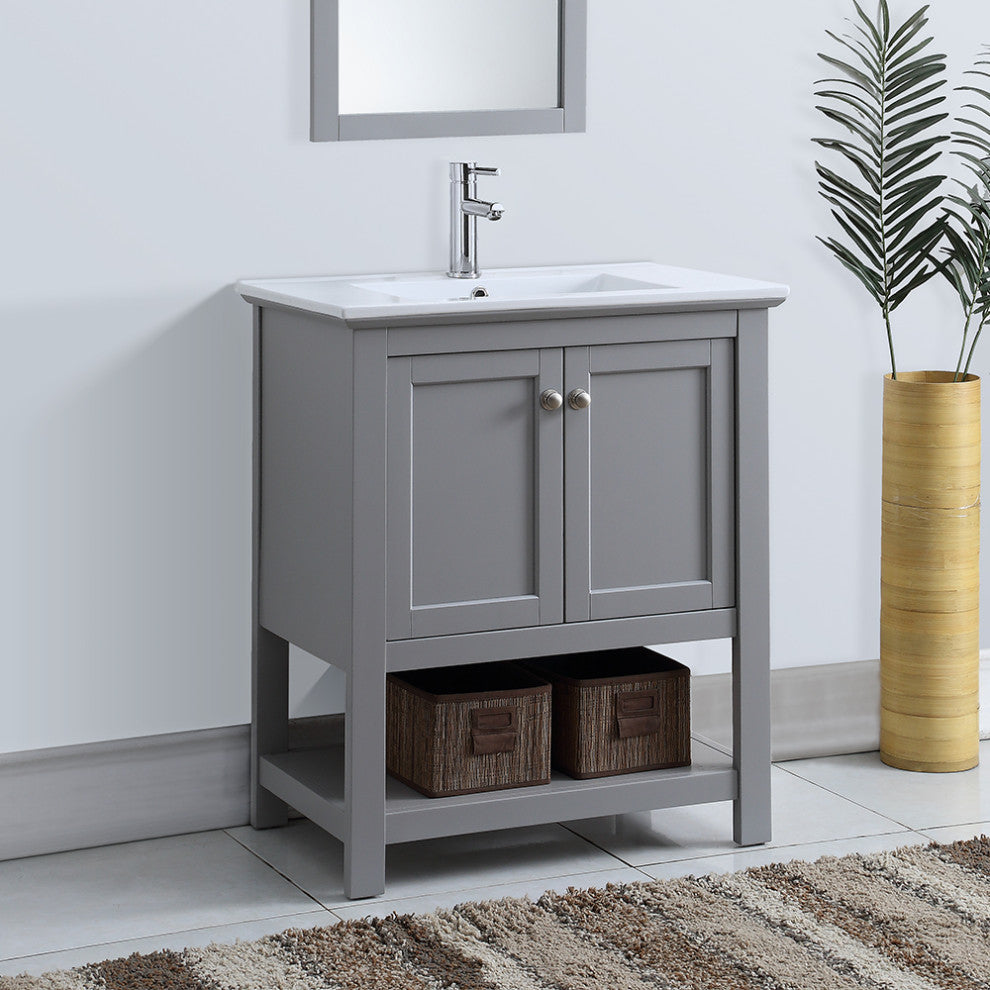 Fresca Manchester 30" Vanity, Gray