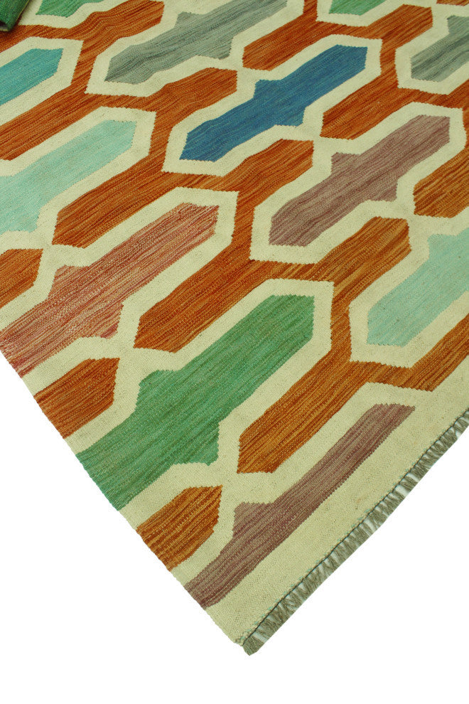 Sangat Kilim Mabel Rust/Ivory Rug, 8'5x11'3