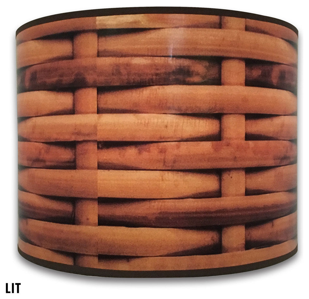 Basket Weave Pattern Hard Back Lampshade, Basket Weave, 10"x10"x8"