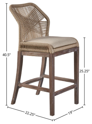 Fiddler Mahogany Counter Stool, Light Buff