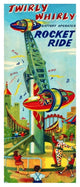 "Twirly Whirly Rocket Ride" Digital Paper Print by Retrorocket, 16"x38"