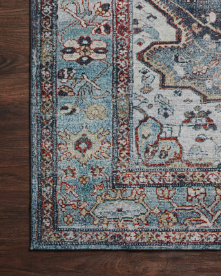 Margot Oriental Ocean/Brick Area Rug, 2'6"x11'6"